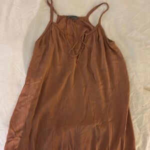 VINCE silk tank top with tie key hole